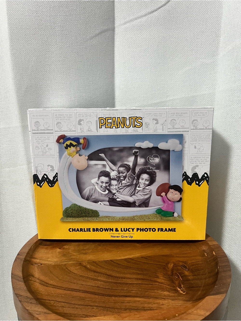Precious Moments Peanuts Never Give Up Charlie Brown Picture Frame, 4x6